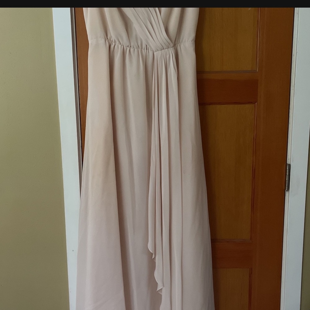 Blush watters&watters full length bridesmaid dress
